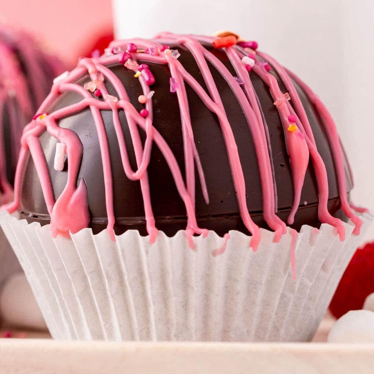 Raspberry Hot Chocolate Bombs