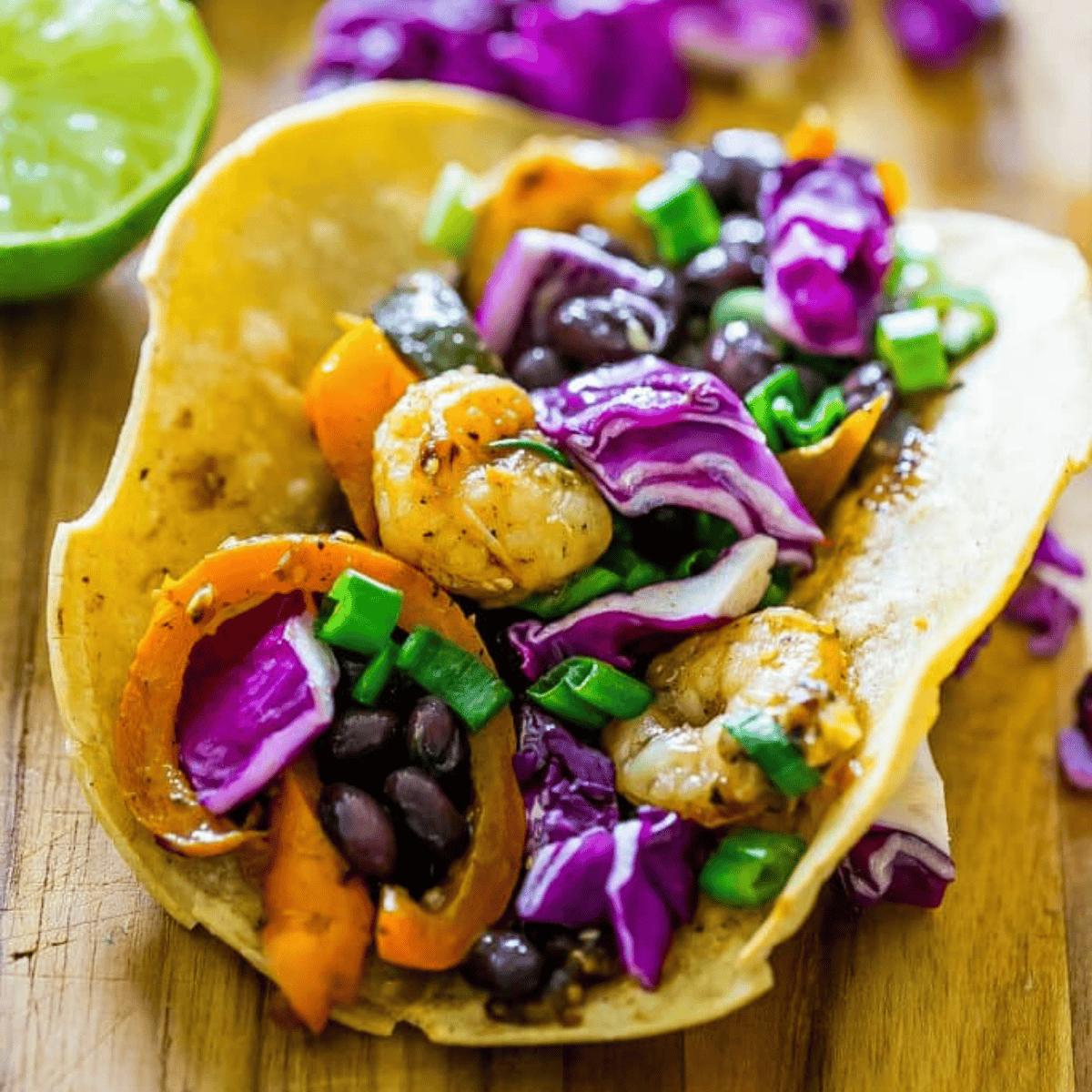 Roasted Habanero and Tomatillo Shrimp Tacos