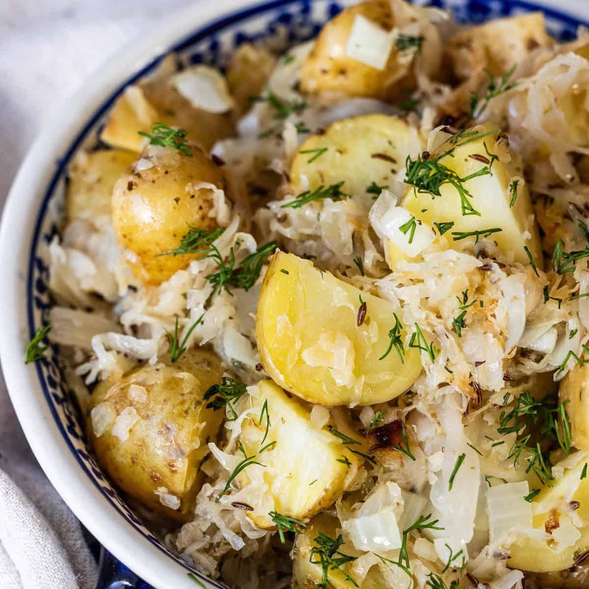 Roasted Potatoes and Sauerkraut