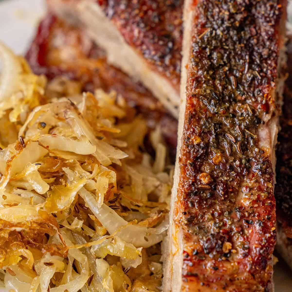 Roasted Ribs and Sauerkraut
