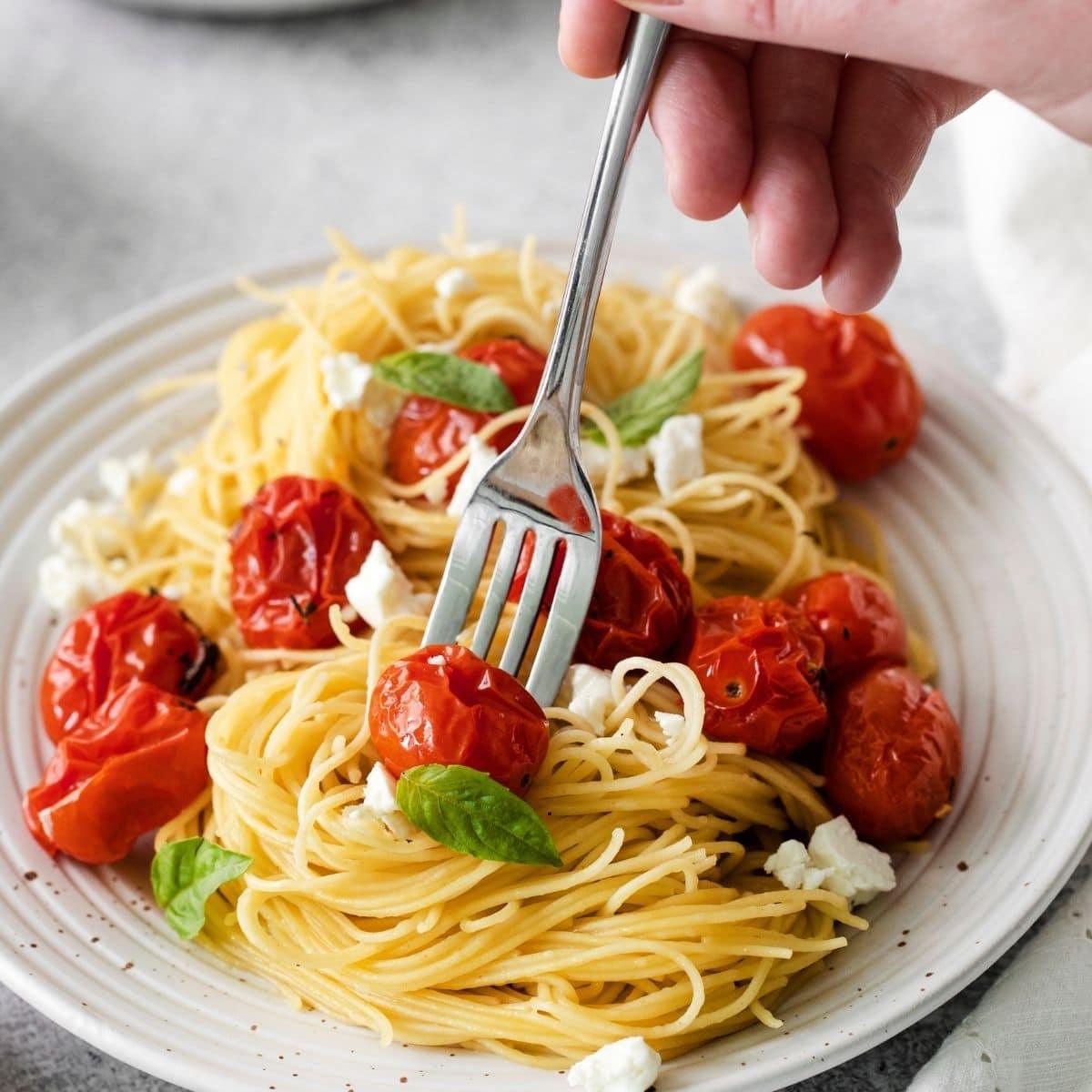 Roasted Tomato and Goat Cheese Pasta
