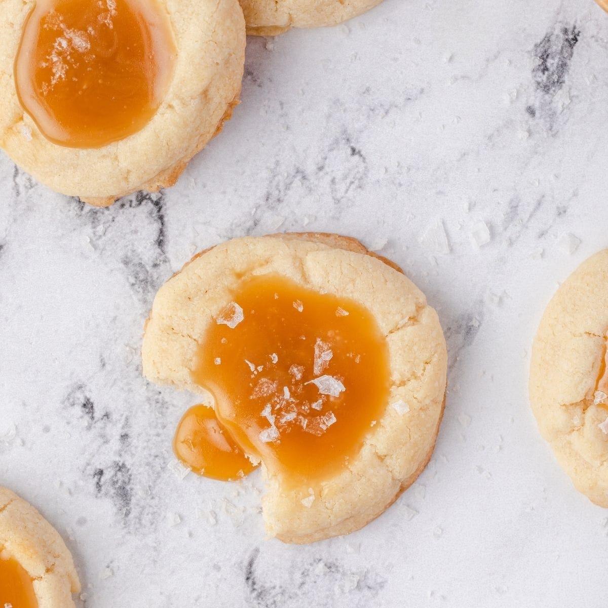 Salted Caramel Butter Thumbprint Cookies Recipe