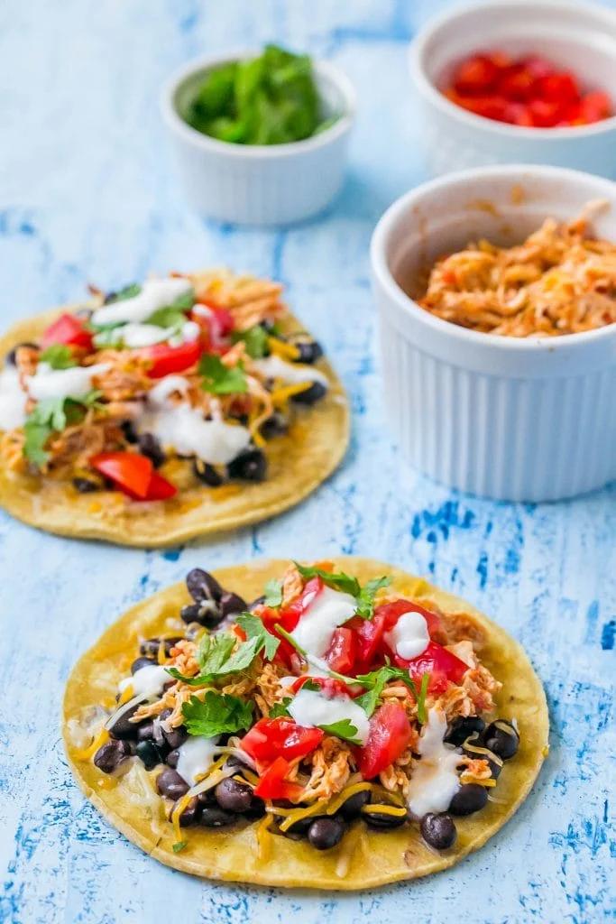 Shredded Chicken Green Chili Tacos