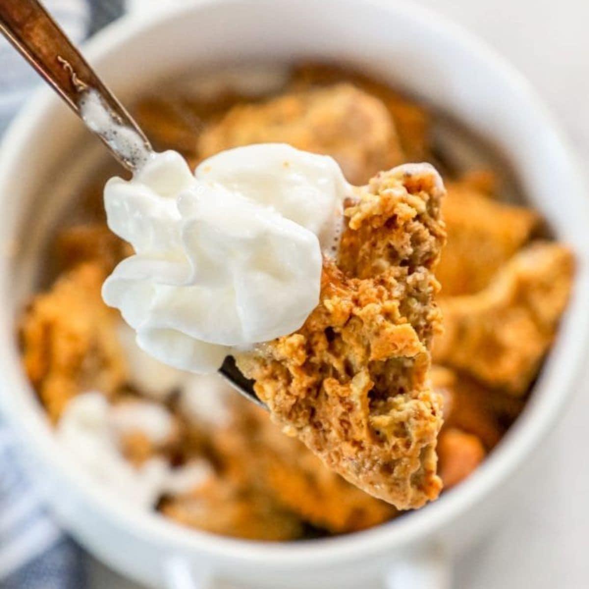 Slow Cooker Keto Pumpkin Bread Pudding Recipe