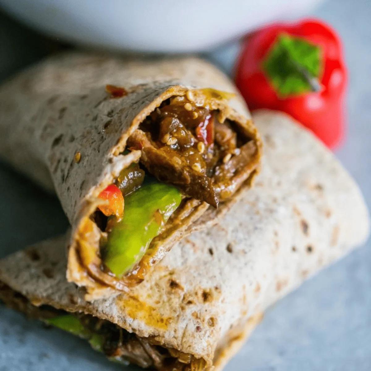 Slow Cooker Sweet Chili Soy Shredded Pork Wraps