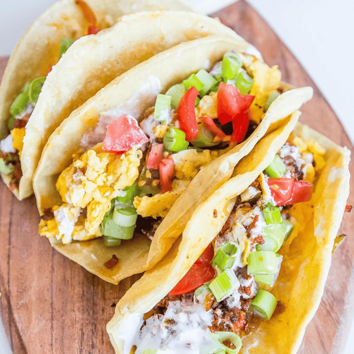 Spicy Egg and Chorizo Breakfast Tacos