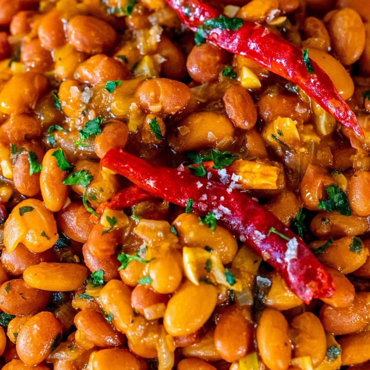 Spicy Garlicky Beans