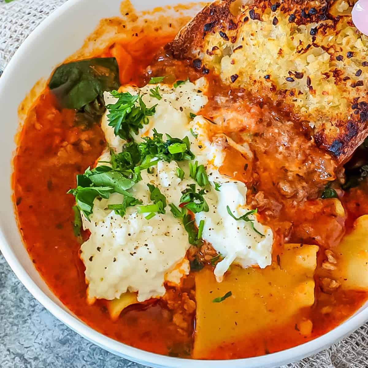Spicy Lasagna Soup