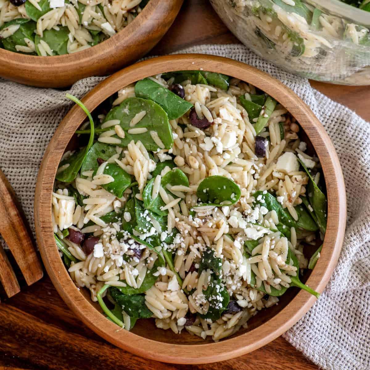 Spinach Feta Orzo Salad