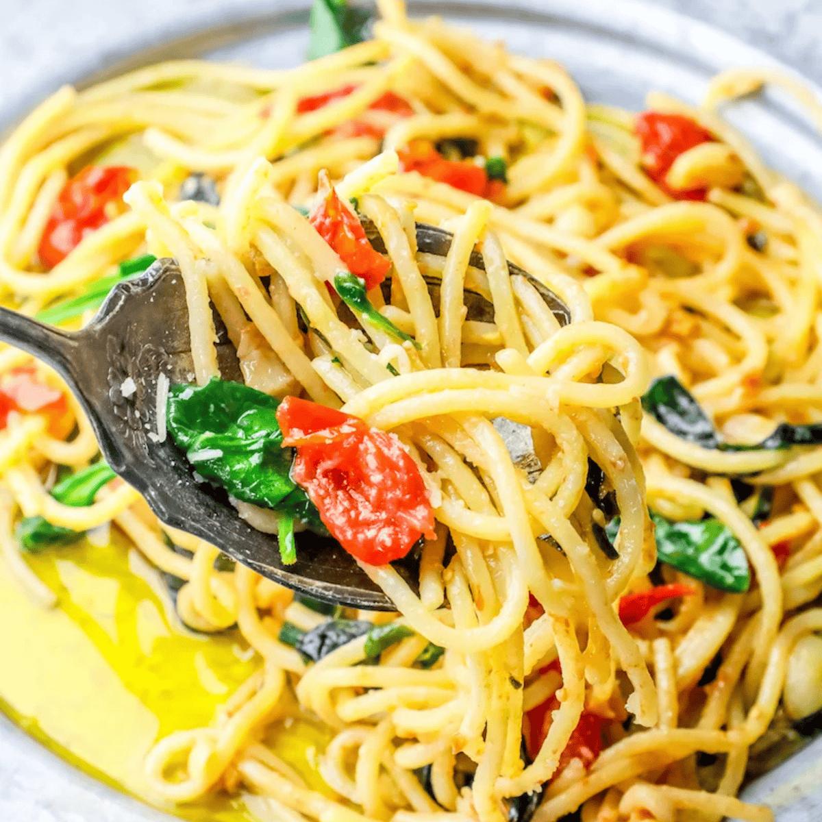 Spinach Parmesan Garlic Butter Spaghetti Recipe