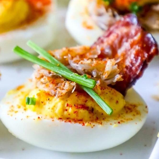 Bacon Crab Deviled Eggs