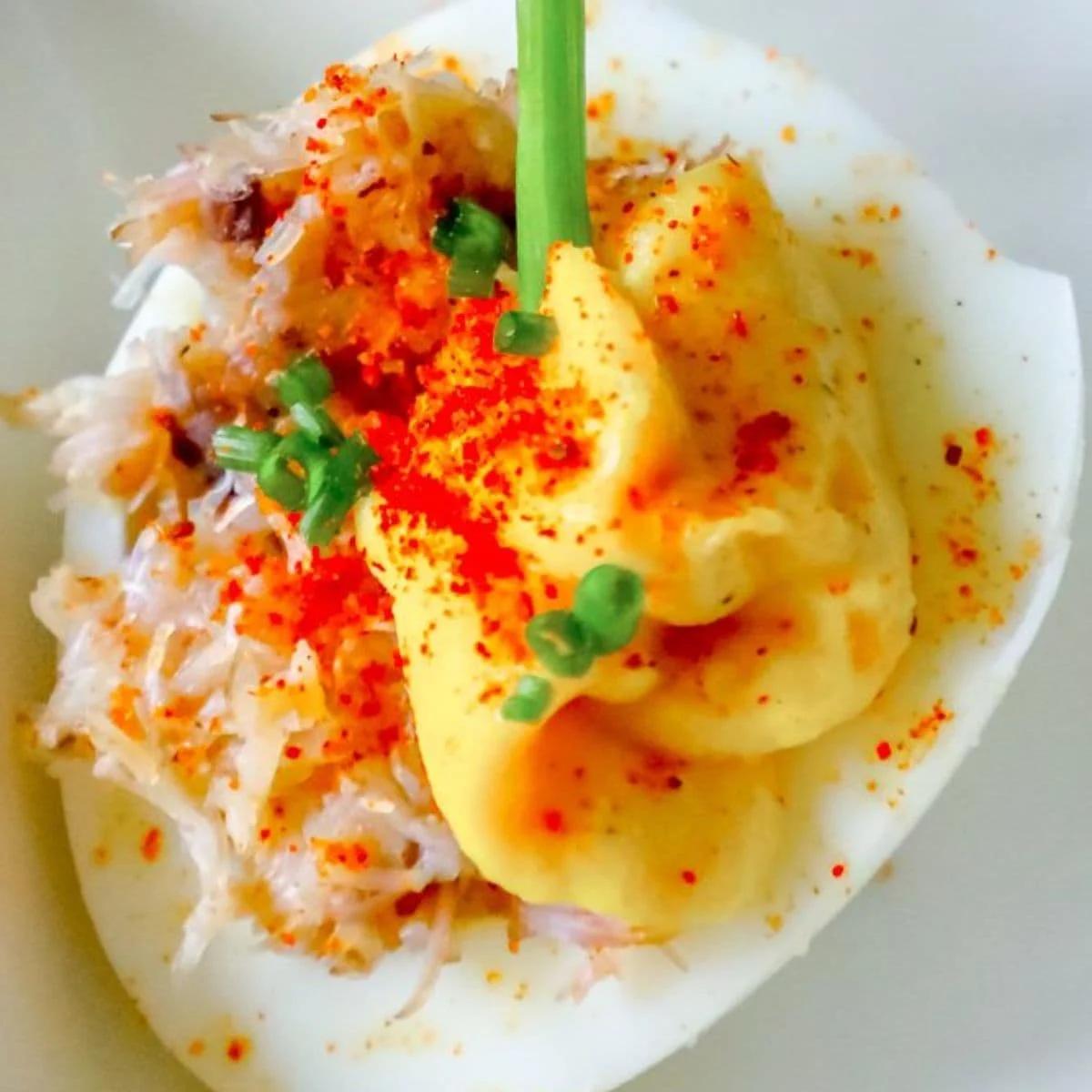 Best Crab Bloody Mary Deviled Eggs