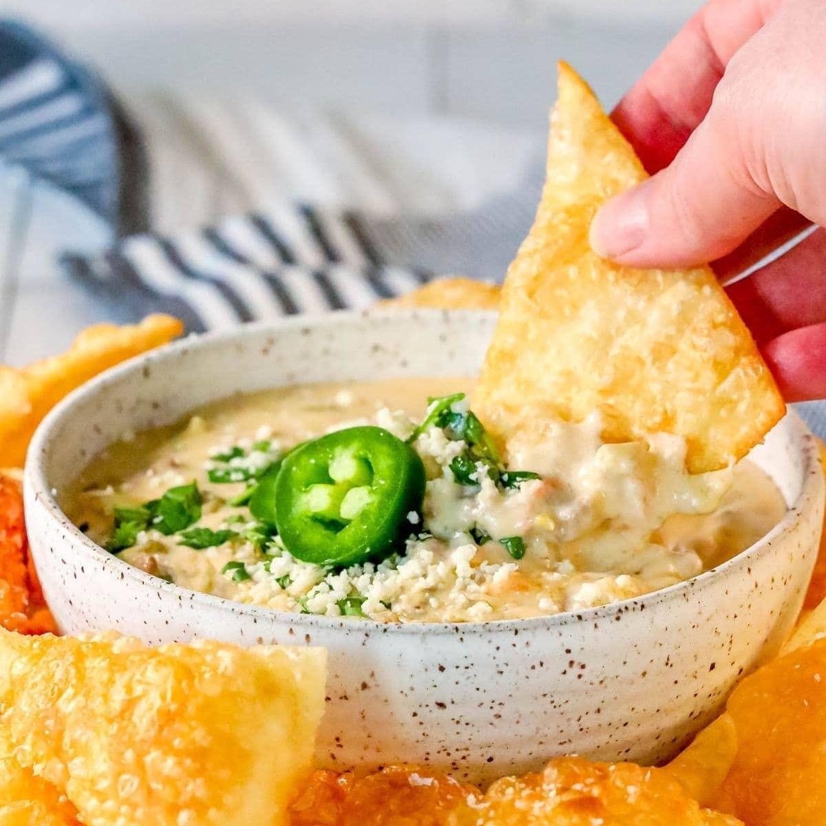 White Cheese Hamburger Queso Dip Recipe
