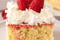 Sweet & Tangy Raspberry Sheet Cake