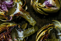 Smoky Garlic Butter Artichokes