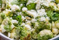 Roasted Cauliflower with Bright Cilantro Cashew Pesto
