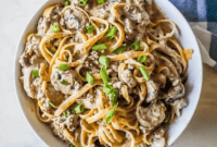 Velvety Beef Stroganoff Fettuccine