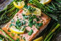 Zesty Sheet Pan Lemon Garlic Salmon and Asparagus