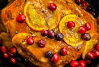 Slow Cooker Ham with Zesty Orange Cranberry Ginger Glaze