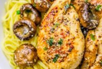 Garlic Butter Chicken Mushroom Pasta in 20 Minutes