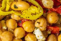 Savory Herbed Feta Chickpea Skillet Bake