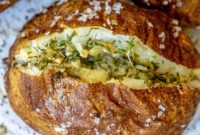 Salt Baked Potatoes with Garlic Herb Butter