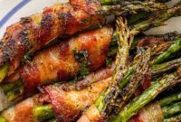 Savory Garlic Herb Bacon Wrapped Asparagus