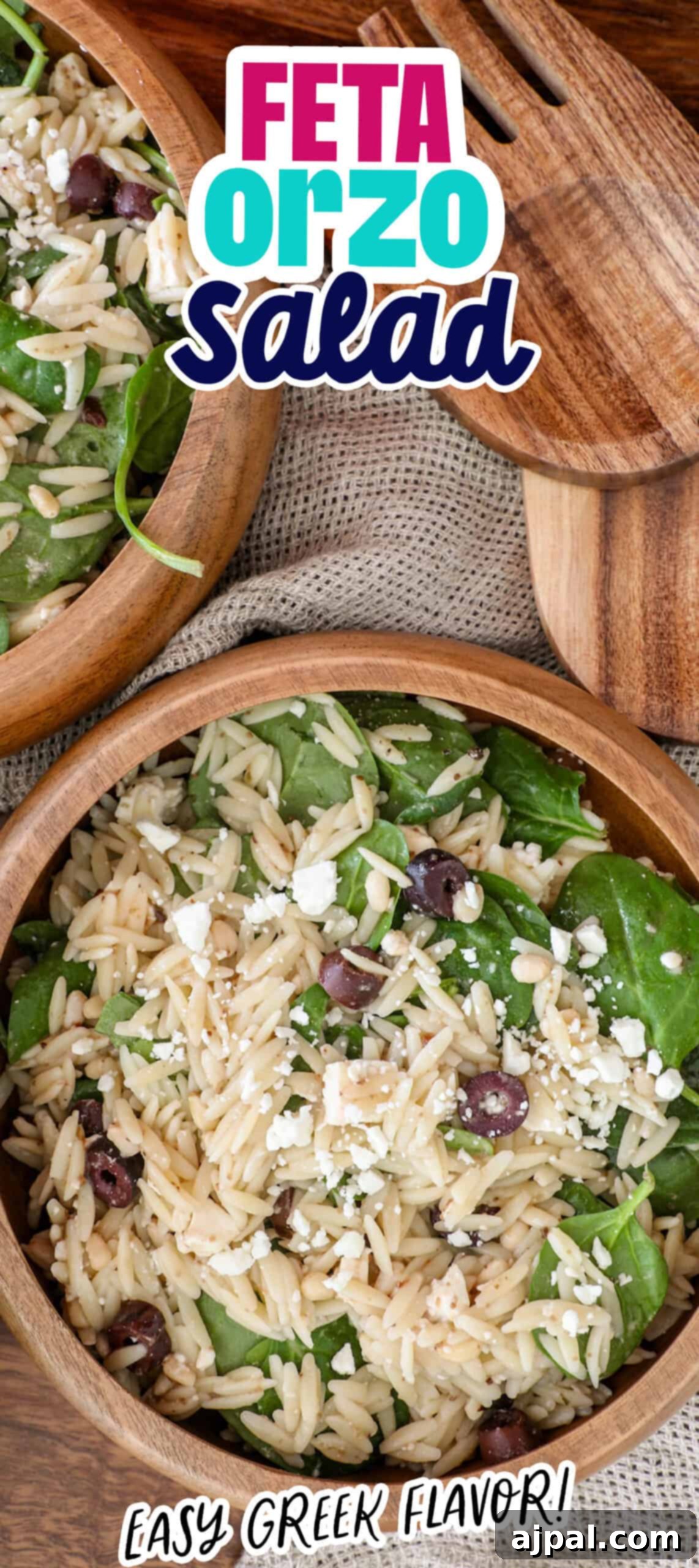 Greek Spinach Feta Orzo Salad 10 Spinach and feta salad.