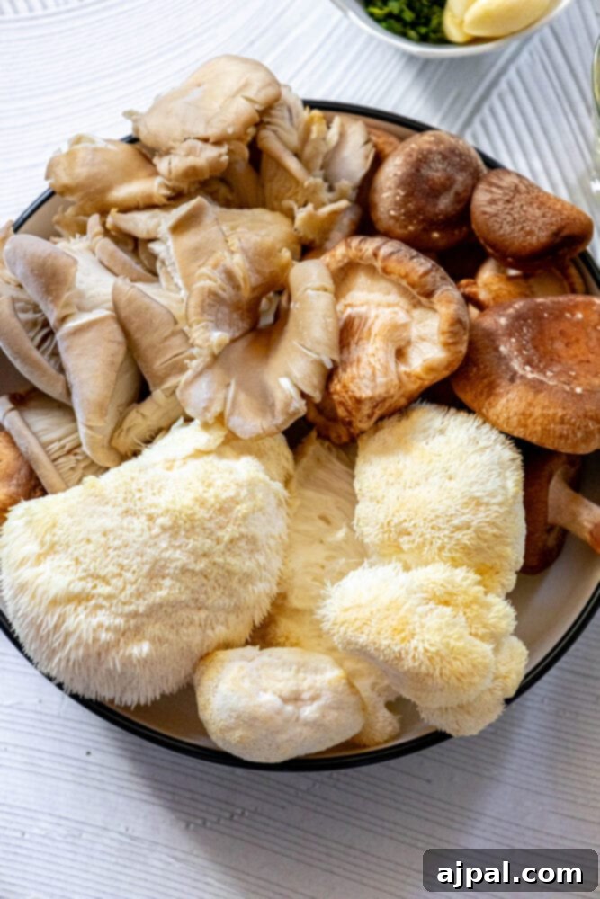 picture of gourmet mushrooms in a bowl 