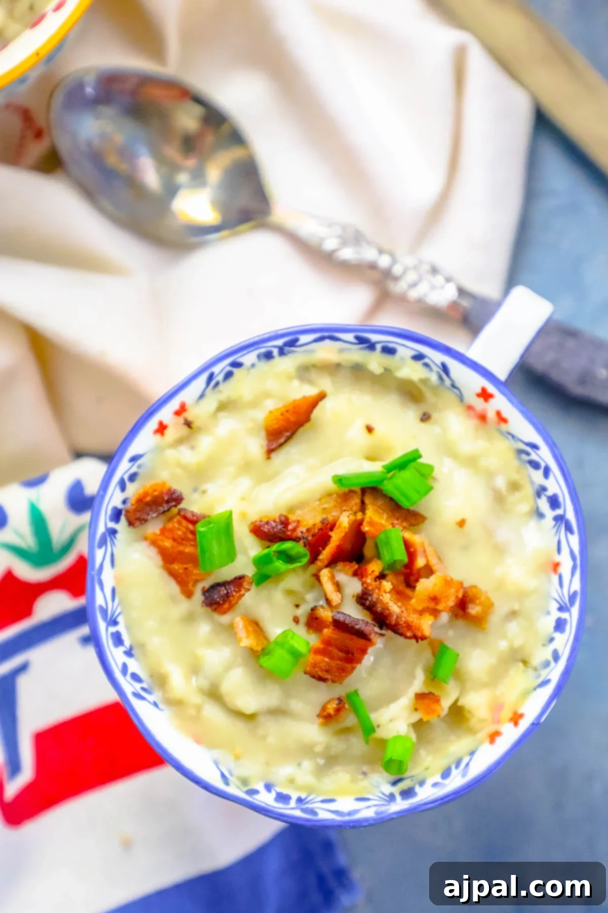 Simple Loaded Mashed Potato Revival Soup 3 creamy potato soup with bacon and chives, perfect for Thanksgiving leftovers