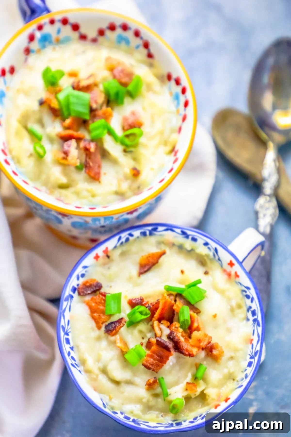 Simple Loaded Mashed Potato Revival Soup 5 creamy potato soup with bacon and green onions, a perfect Thanksgiving leftover recipe