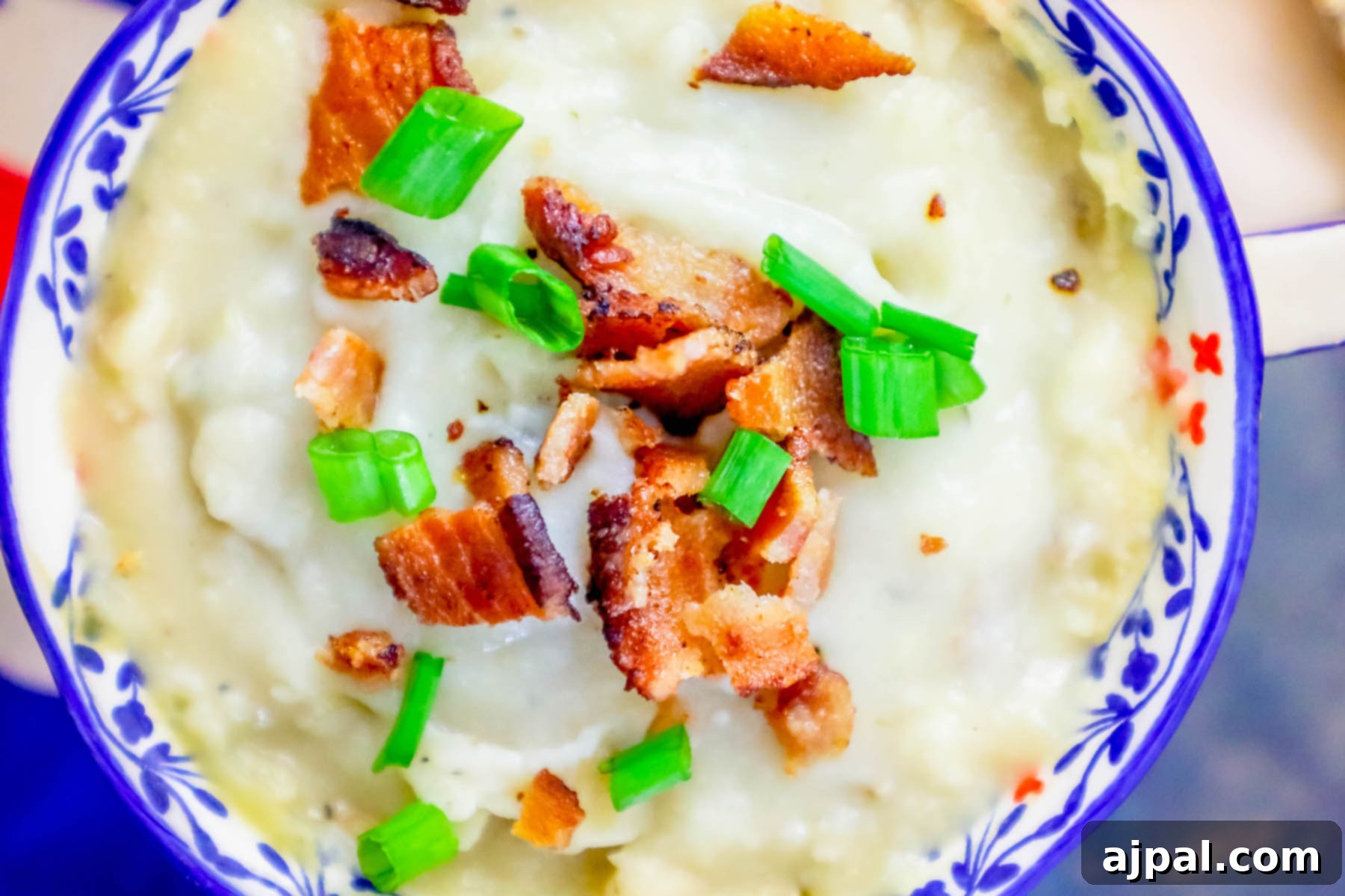 Simple Loaded Mashed Potato Revival Soup 6 creamy potato soup with green onions and bacon, an easy leftover recipe