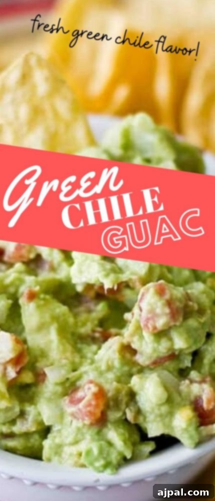 Fiery Green Chile Guacamole 2 A vibrant bowl of fresh Green Chile Guacamole