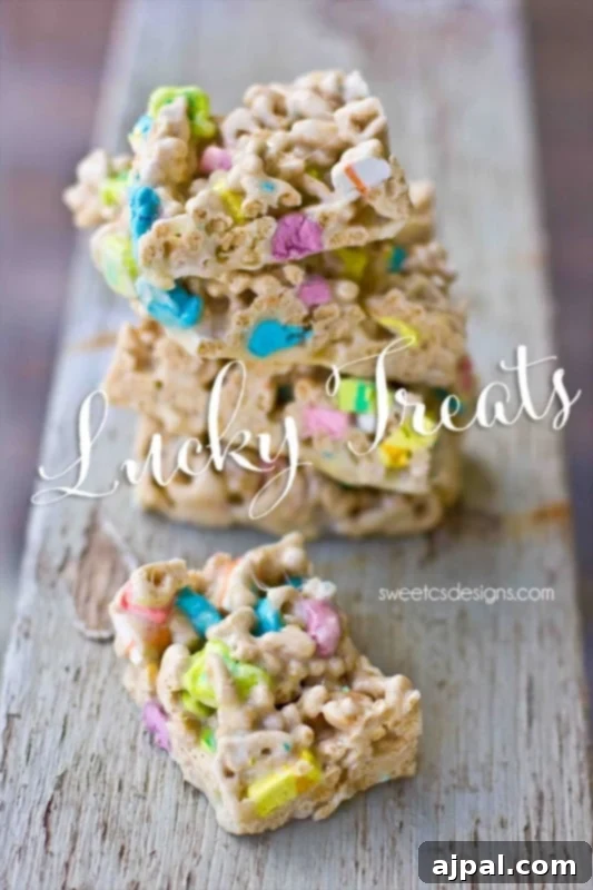 Rainbow Delights Homemade Lucky Charms Treats 2 Lucky Treats- the perfect no bake snack for St Patricks Day!