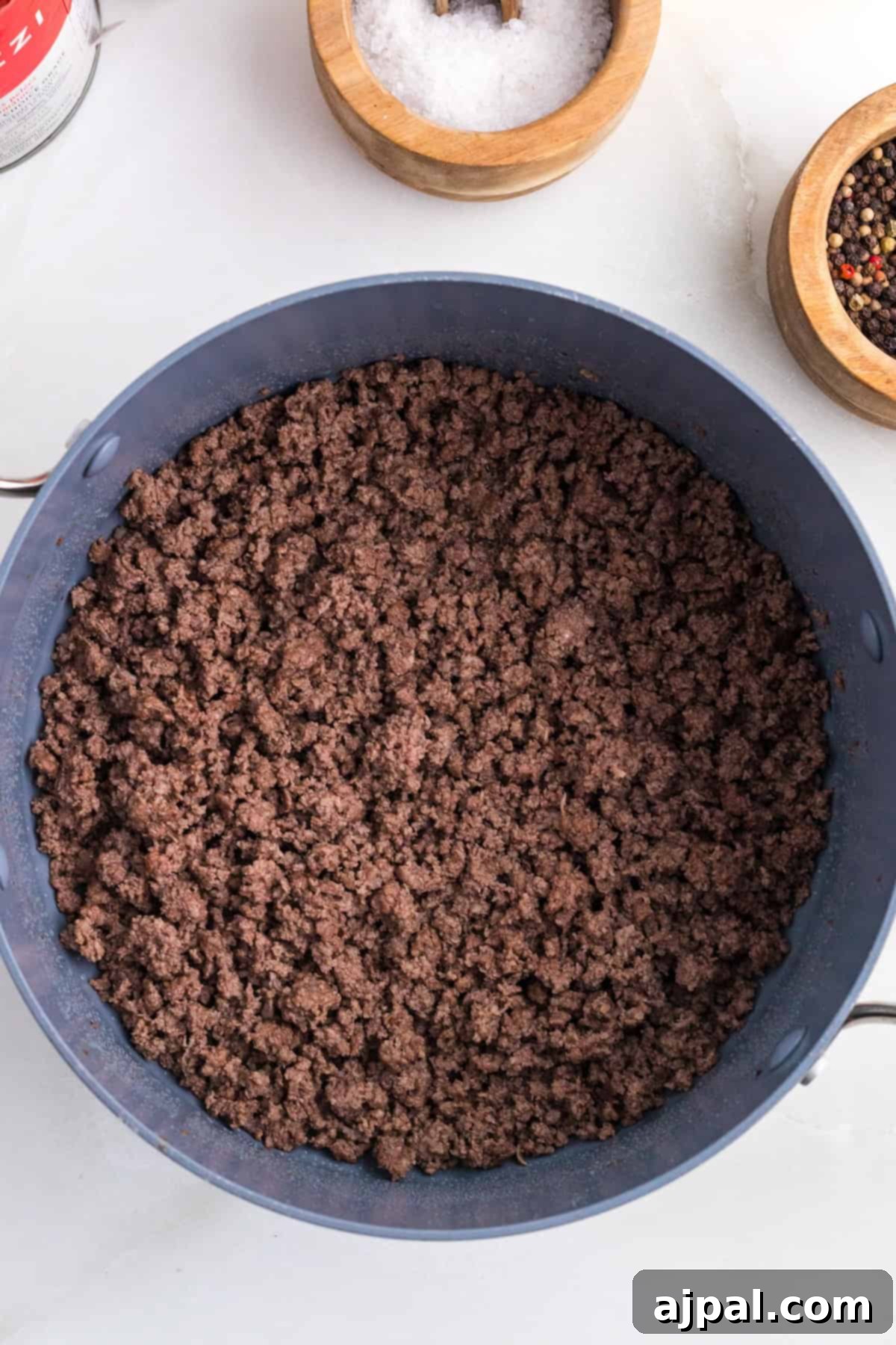 Browning ground beef in a large Dutch oven for chili.