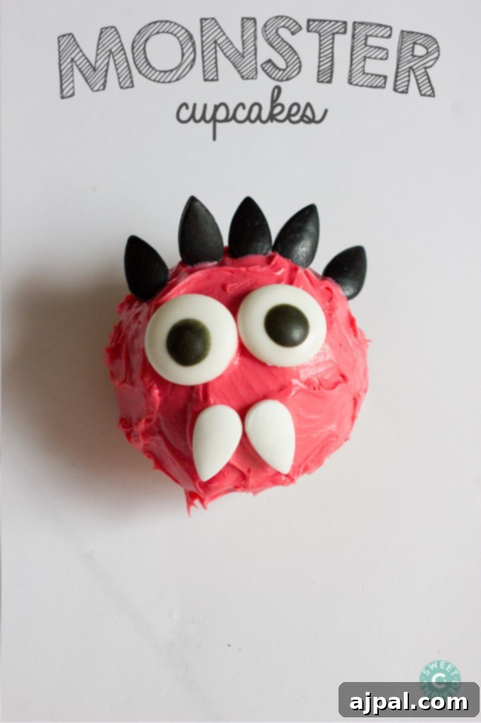 Monster Eye Halloween Cupcakes 4 An adorable Googly Eye Monster Cupcake, a fun and easy Halloween treat for families.