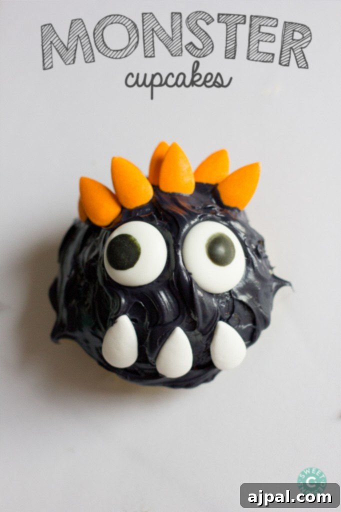 Monster Eye Halloween Cupcakes 5 Googly eye monster cupcakes, a fantastic and engaging Halloween activity for kids to make.