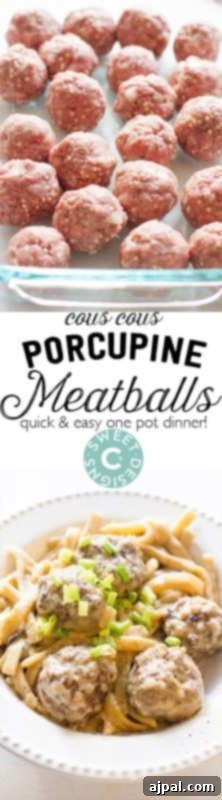 Spiky Couscous Meatballs 4 A plate of couscous next to a plate of delicious porcupine meatballs, ready to be enjoyed.