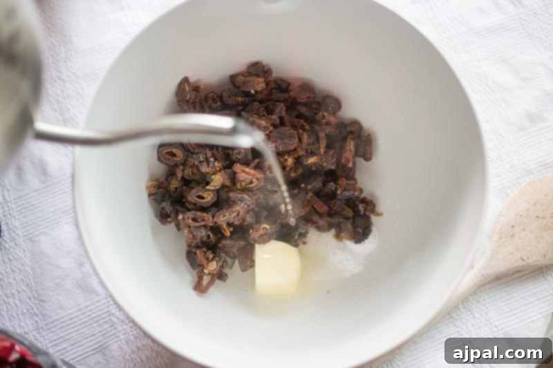 A bowl filled with Date Nut Bread.