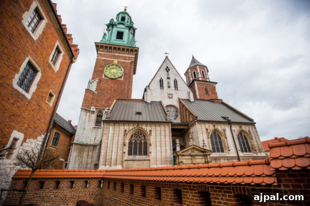 Discovering Krakow's Wawel Castle and Cathedral 8 Wawel Cathedral and its clock tower, part of the beautiful historic complex in Krakow
