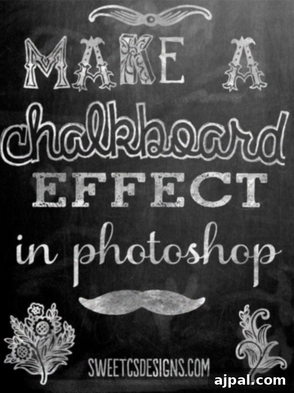 Complete Realistic Chalkboard Effect with Photoshop Tutorial
