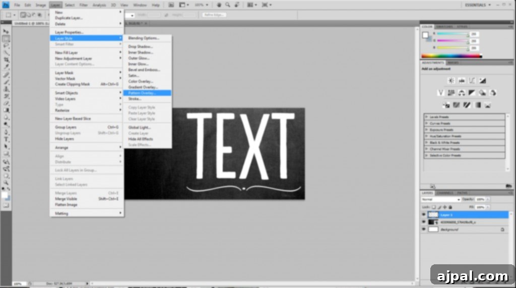 Step 1: Type Your Text on a Chalkboard Background in Photoshop