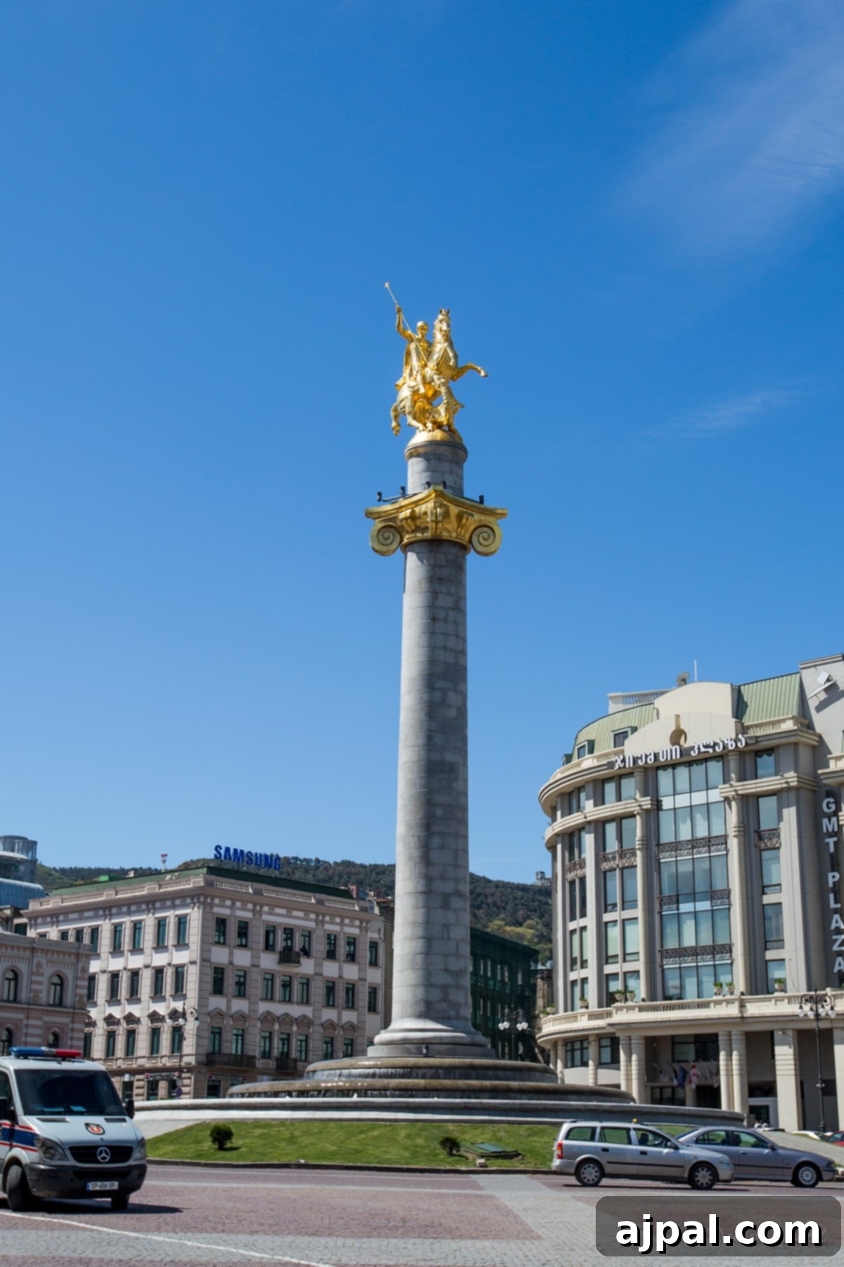 Tbilisi Travel Guide 2 Freedom Square, Tbilisi, a bustling hub with the St. George statue.