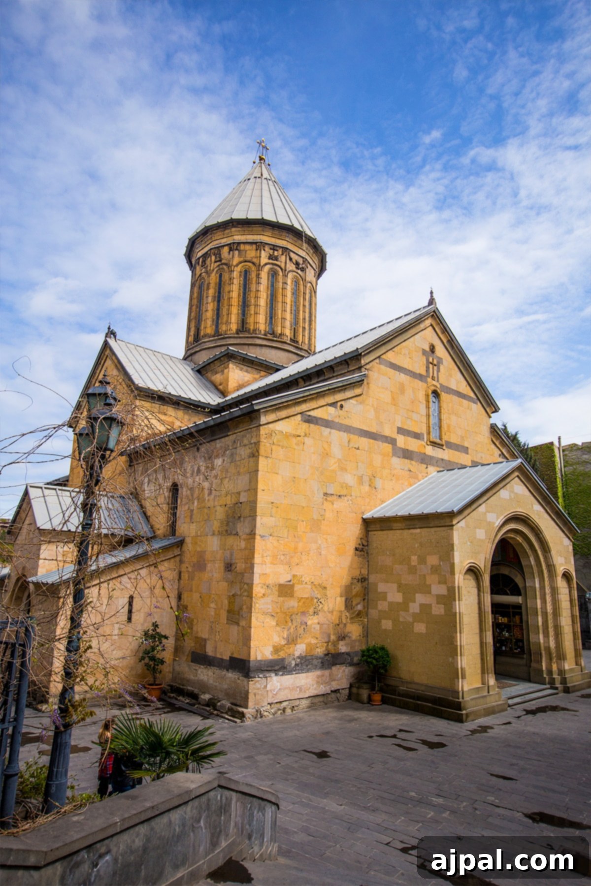 Sioni Cathedral's exterior in Tbilisi's Old Town, showcasing its historical architecture.