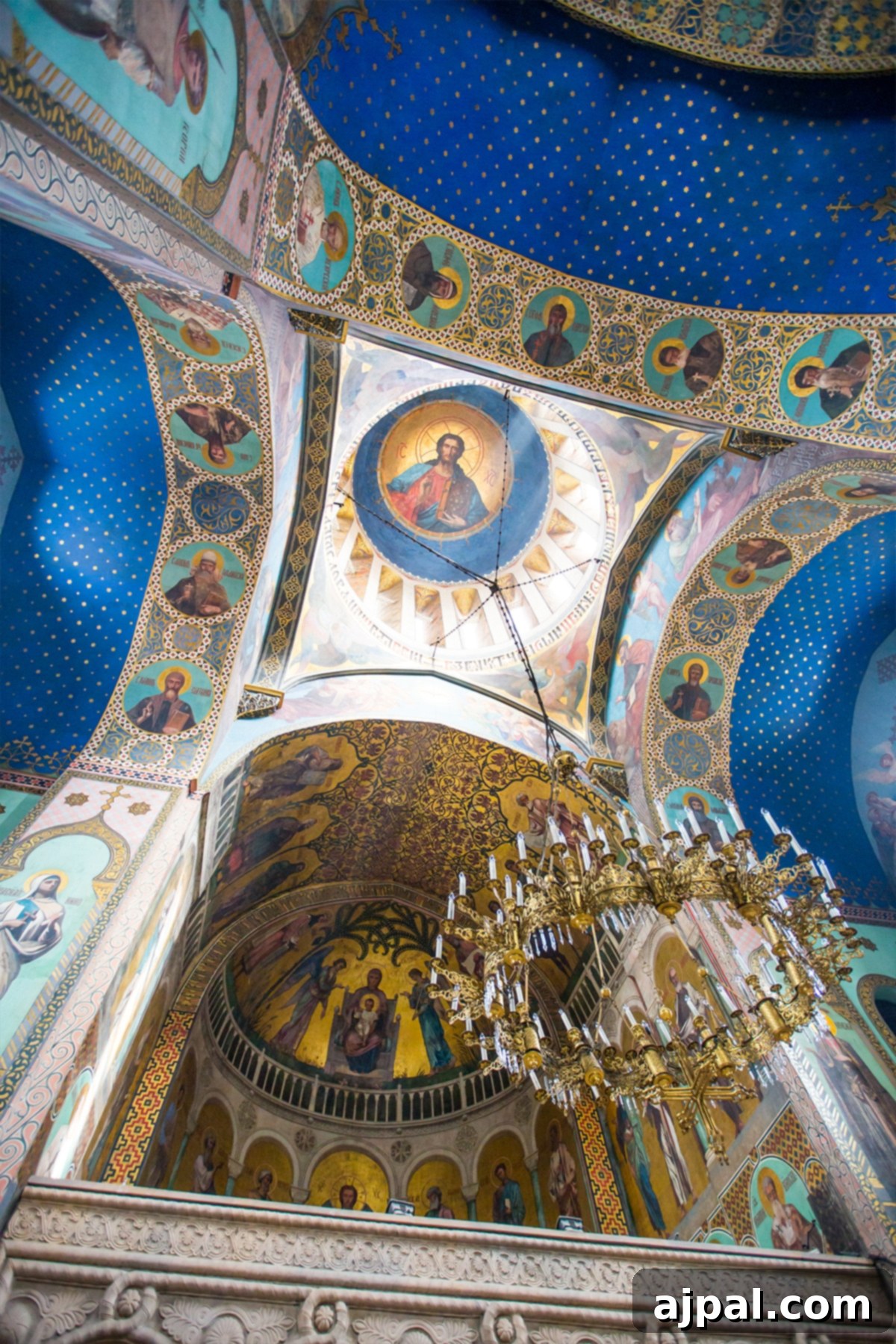 The grand interior of Sioni Cathedral, Tbilisi, showcasing its spiritual ambiance and artistic details.