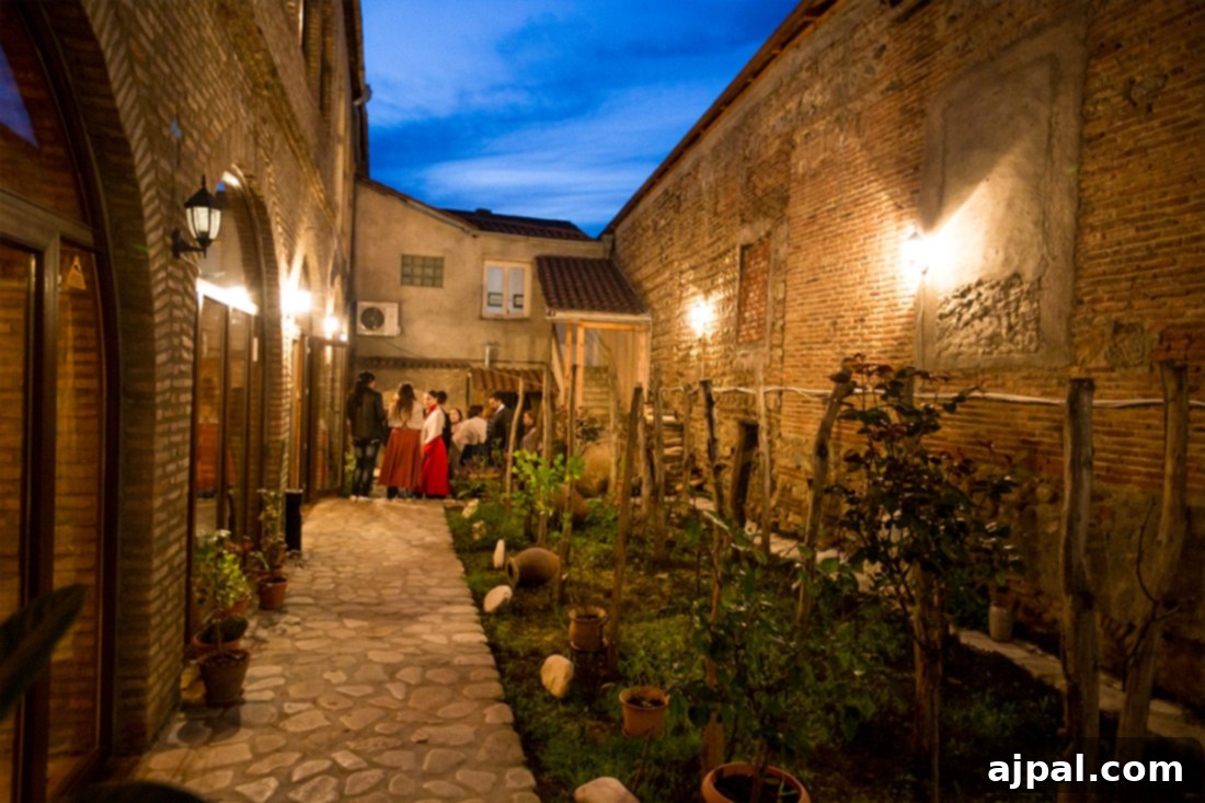 Beautiful courtyard at Pheasants Tears Winery, Sighnaghi, perfect for wine tasting