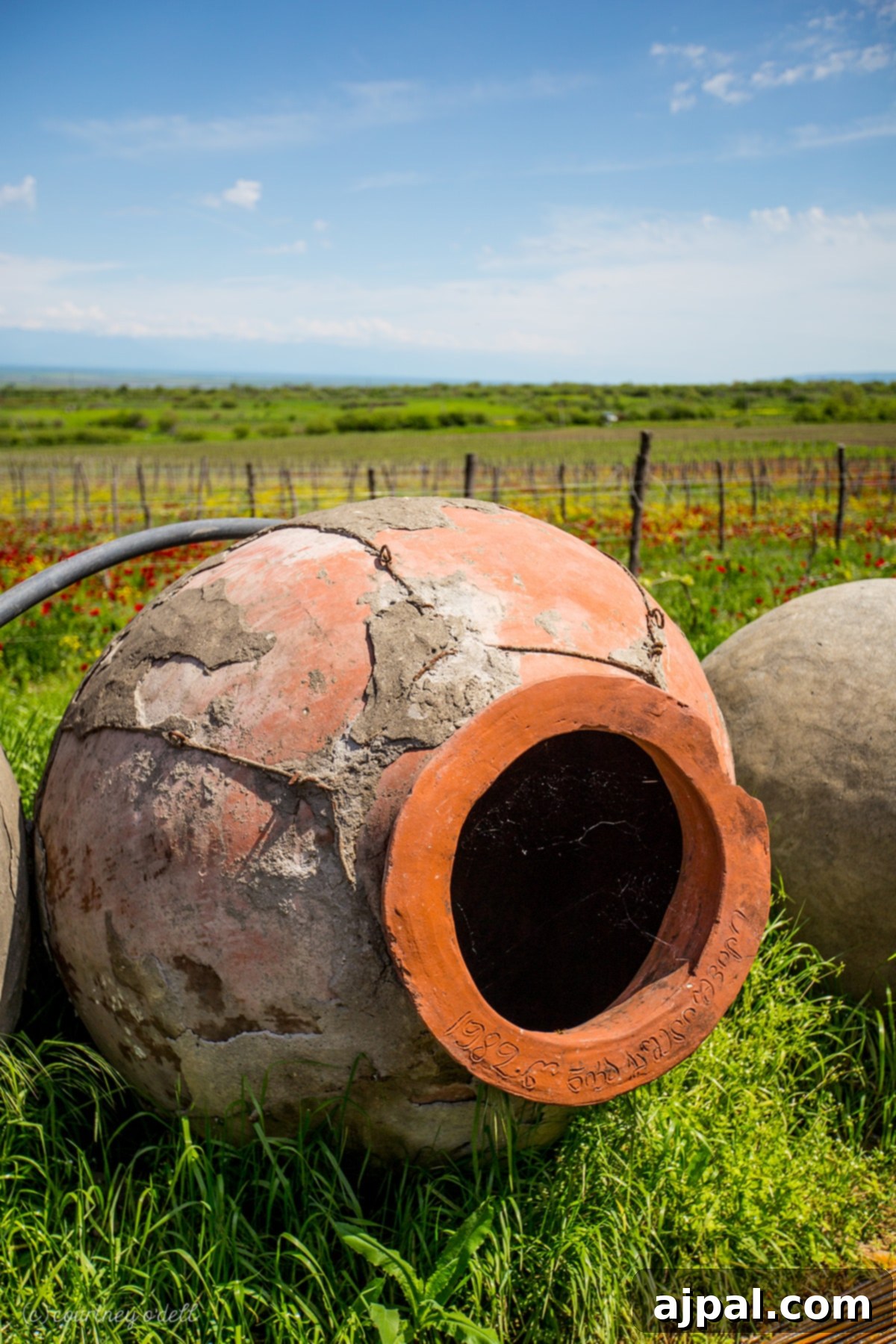 Ancient Qvevri wine vessels used for aging wine in Georgia