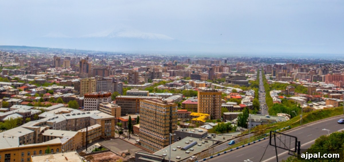 Yerevan Armenia's Pink City 3 Yerevan, Armenia with the majestic Mount Ararat in the background