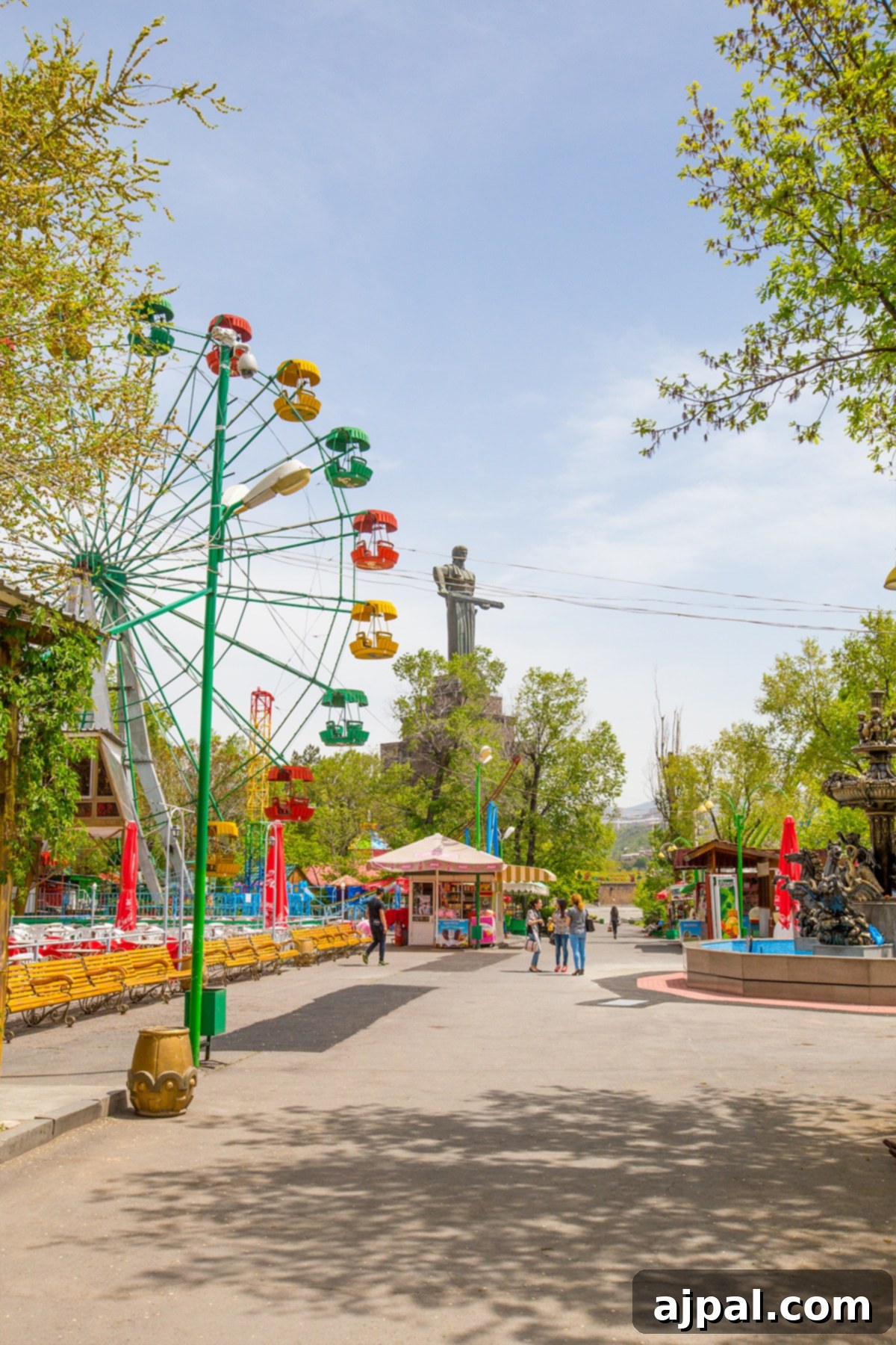 Yerevan Armenia's Pink City 6 Victory Park in Yerevan, featuring a Ferris wheel