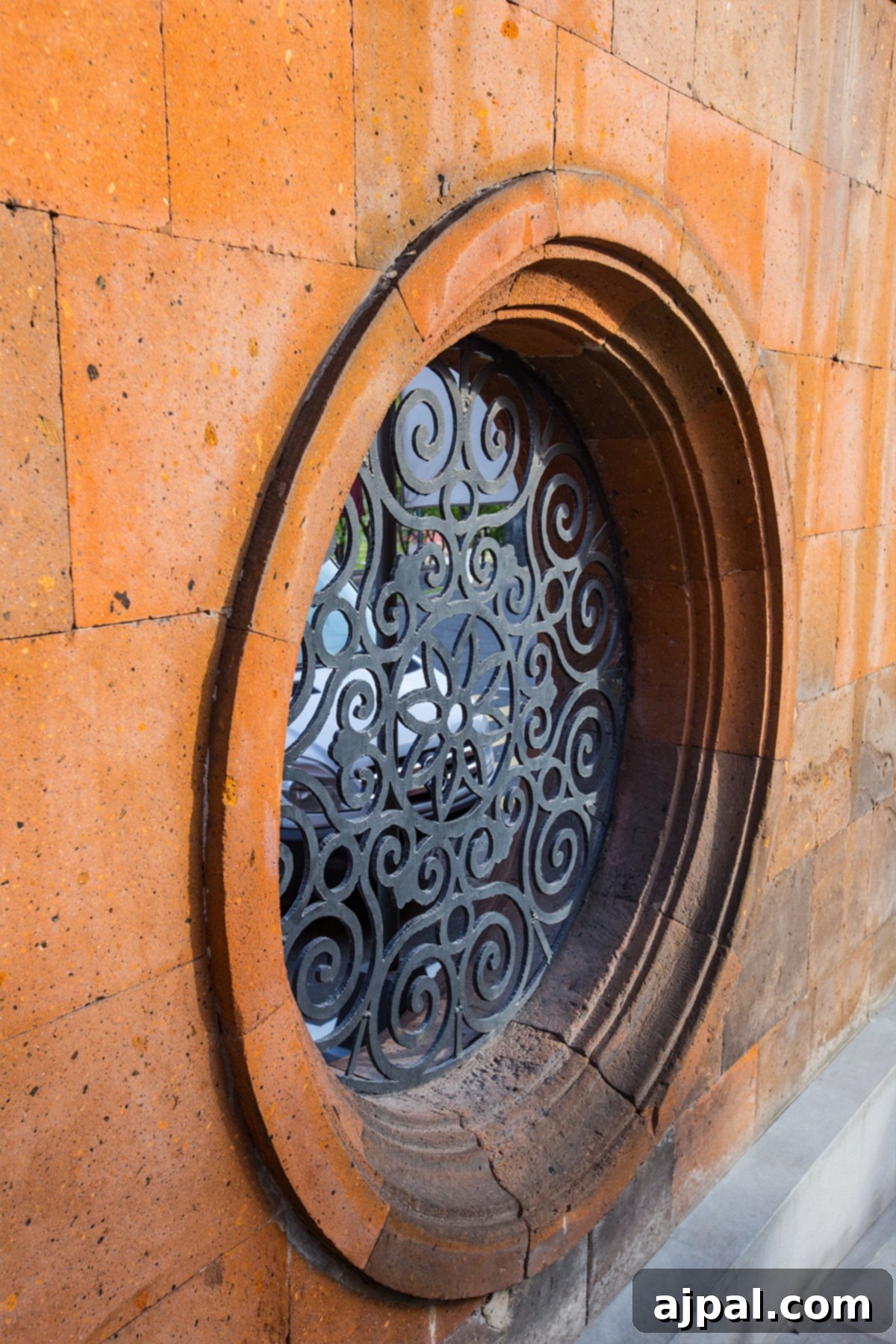 Yerevan Armenia's Pink City 10 Intricate design on the exterior of Ararat Distillery